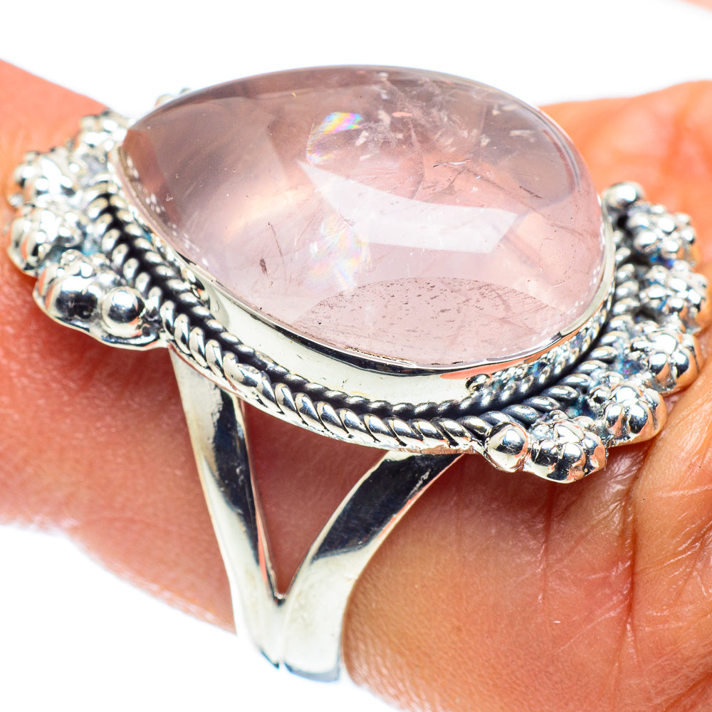 Rose Quartz Rings handcrafted by Anasilvercos - RING58876