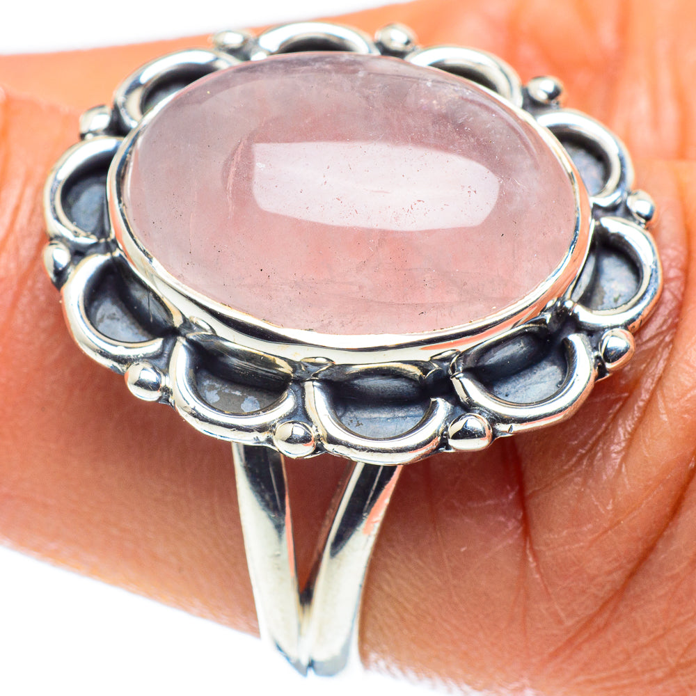 Rose Quartz Rings handcrafted by Anasilvercos - RING58883