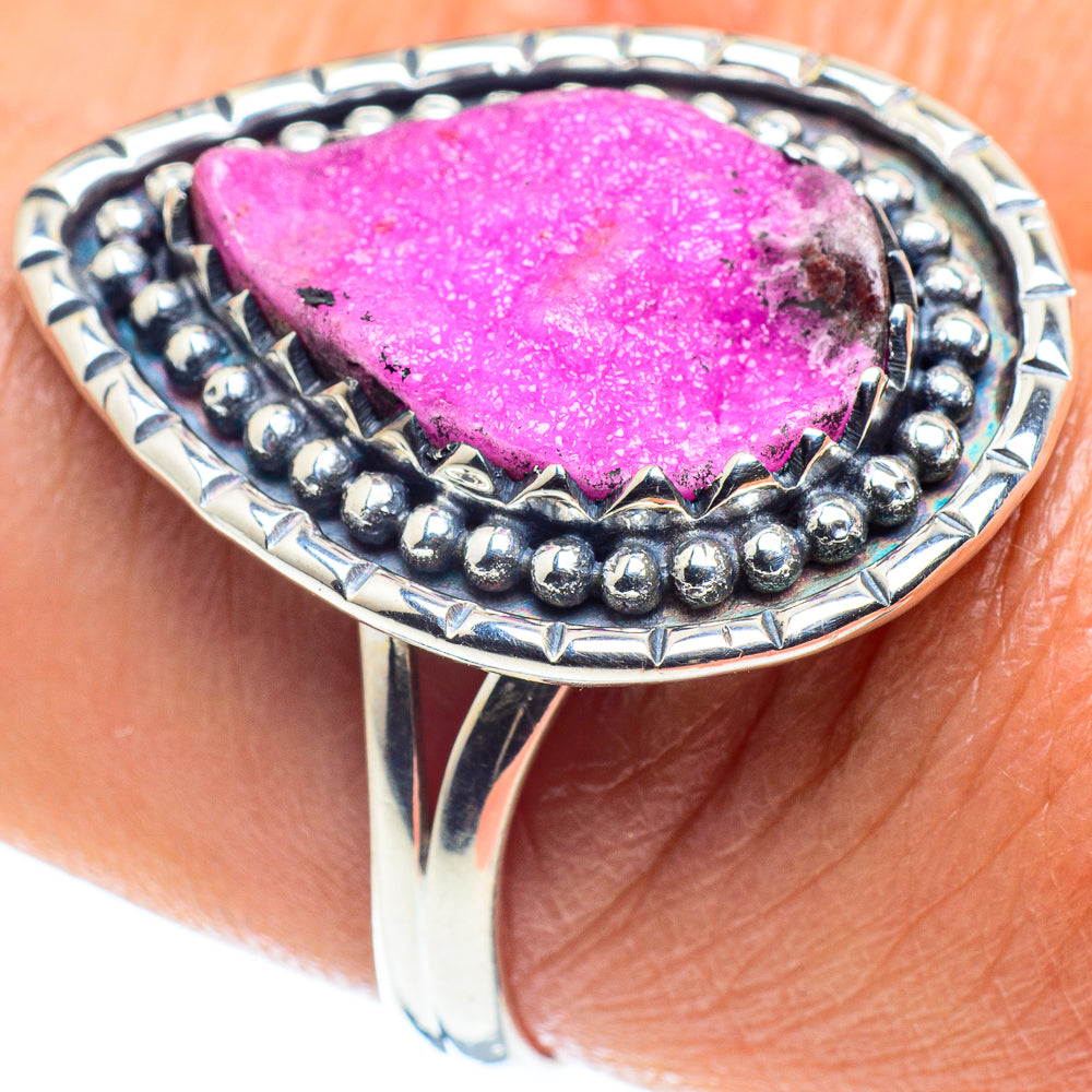 Cobalto Calcite Druzy Rings handcrafted by Anasilvercos - RING58884