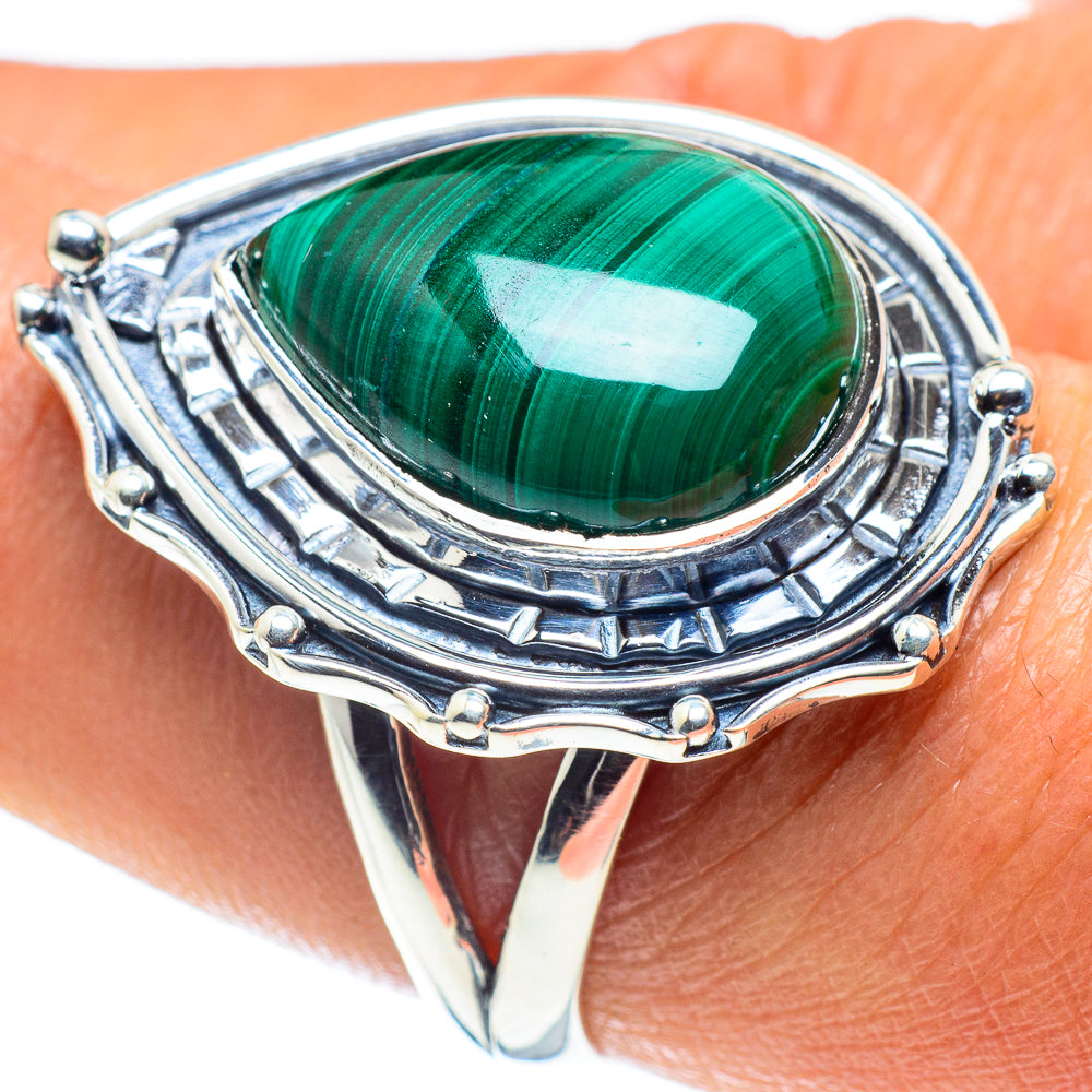 Malachite Rings handcrafted by Anasilvercos - RING58895