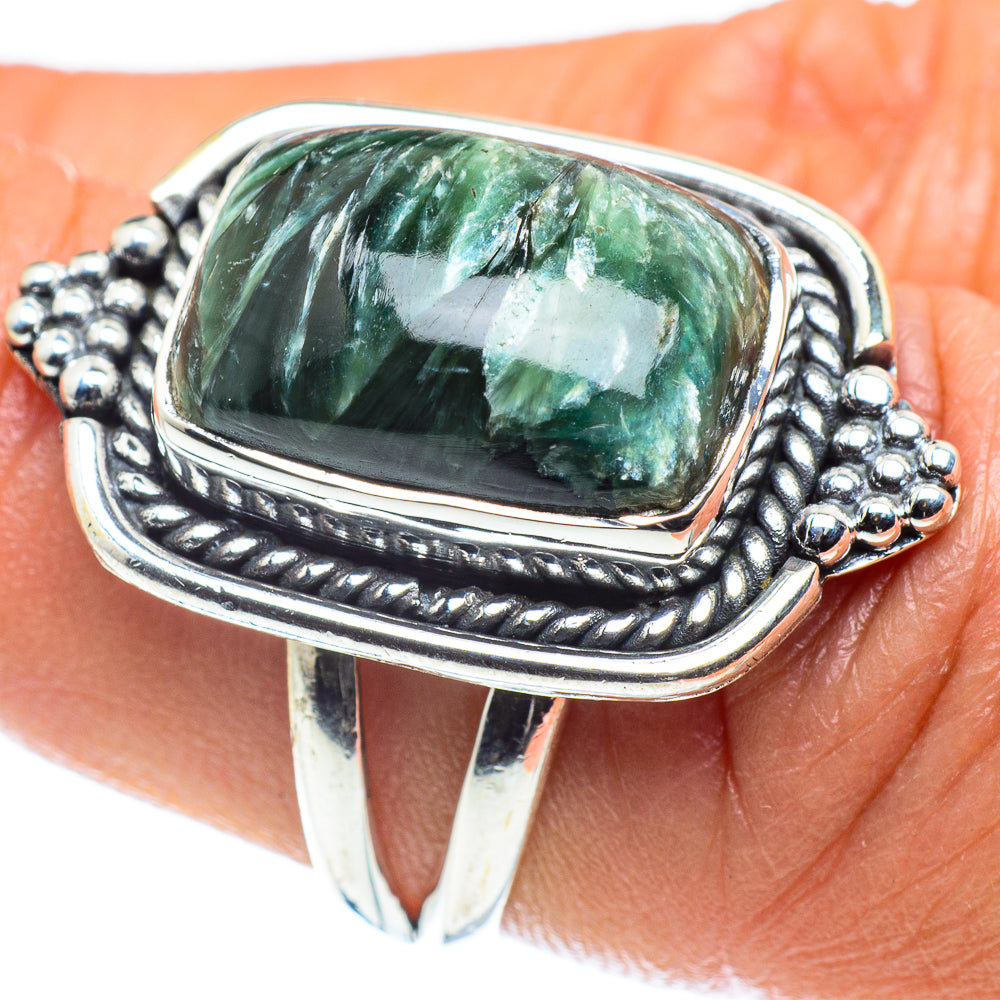 Seraphinite Rings handcrafted by Anasilvercos - RING58896