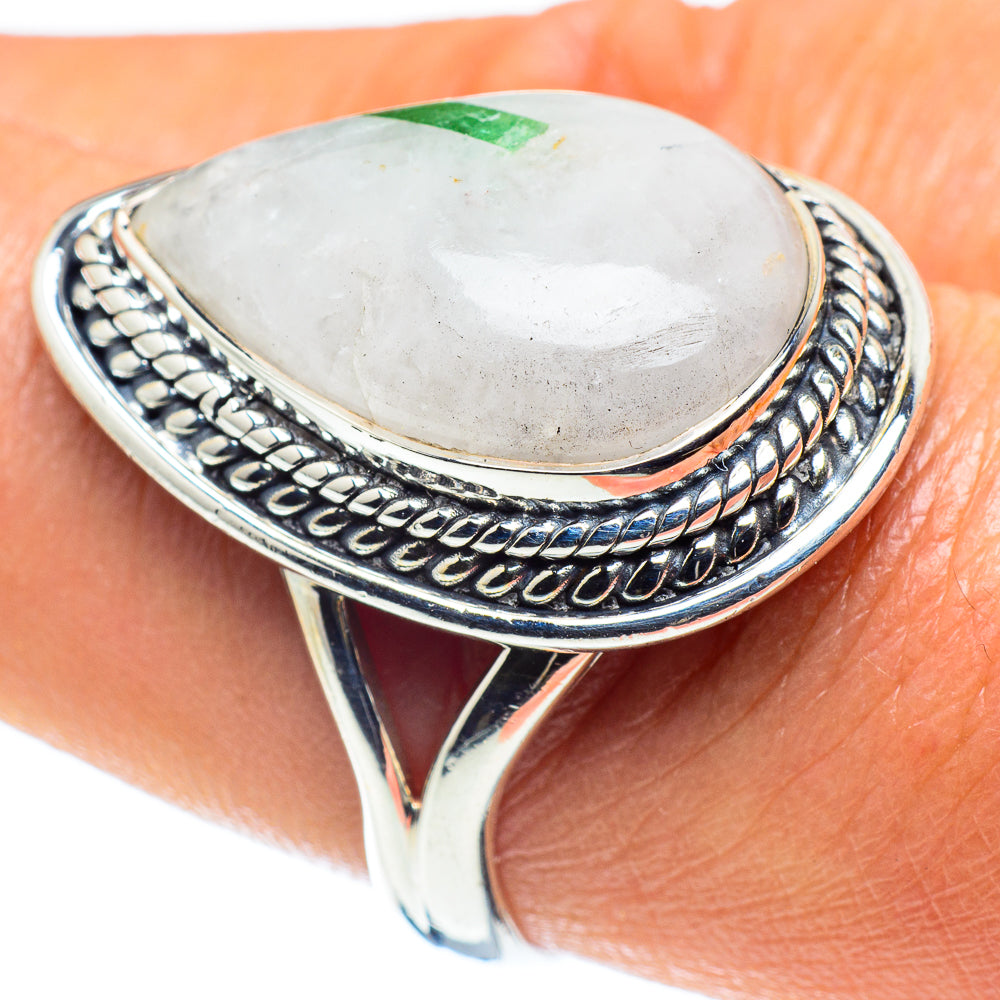 Green Tourmaline In Quartz Rings handcrafted by Anasilvercos - RING58908