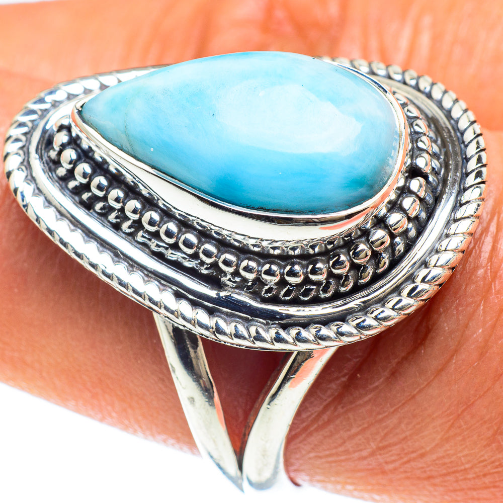 Larimar Rings handcrafted by Anasilvercos - RING58918