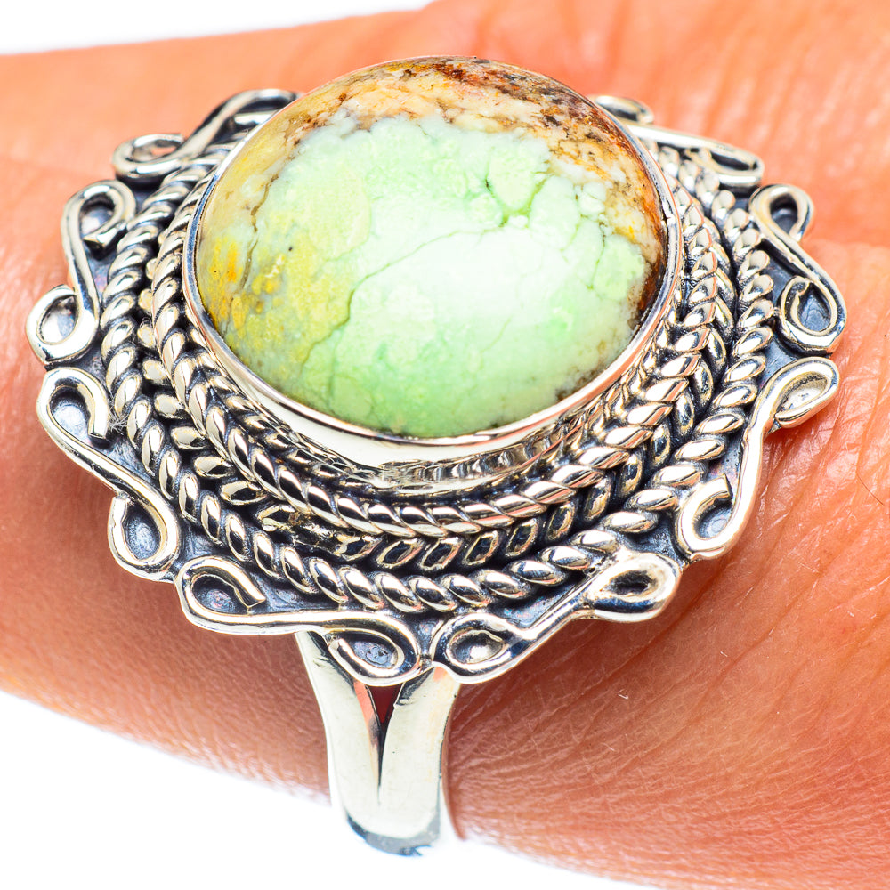 Lemon Chrysoprase Rings handcrafted by Anasilvercos - RING58975
