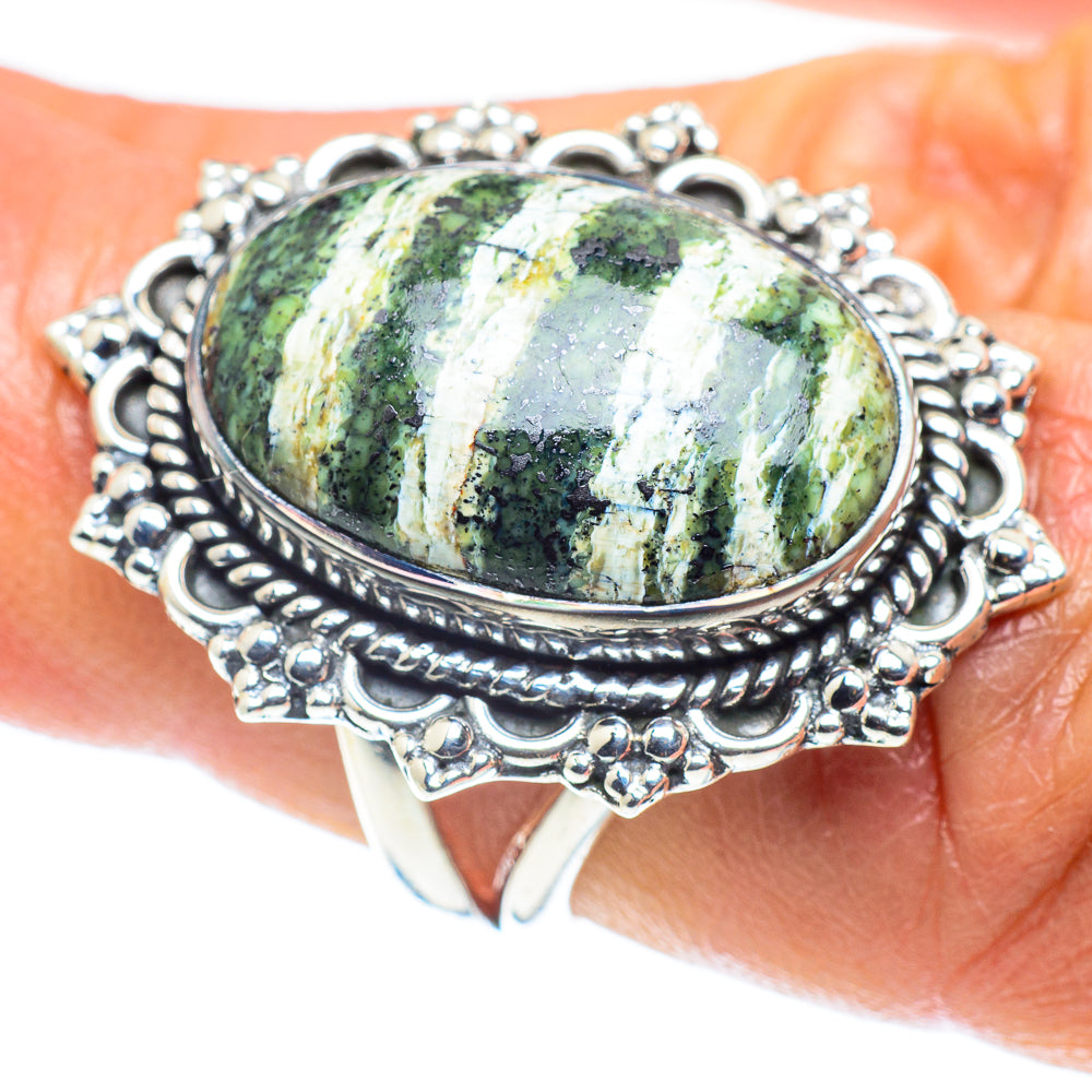 Lizard Jasper Rings handcrafted by Anasilvercos - RING59056