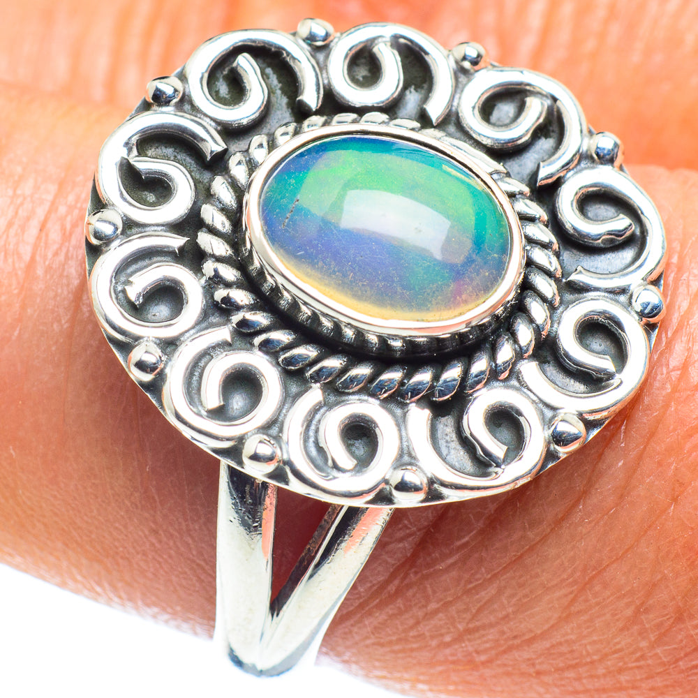 Ethiopian Opal Rings handcrafted by Anasilvercos - RING59072