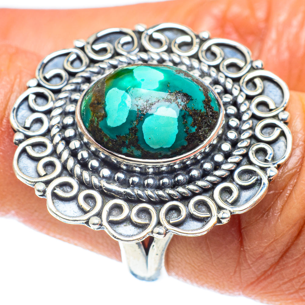 Tibetan Turquoise Rings handcrafted by Anasilvercos - RING59111