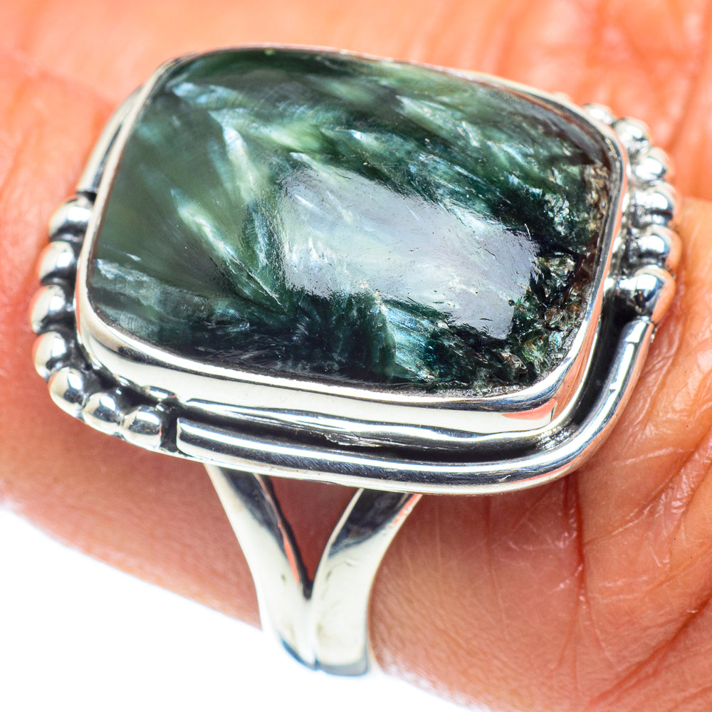 Seraphinite Rings handcrafted by Anasilvercos - RING59138