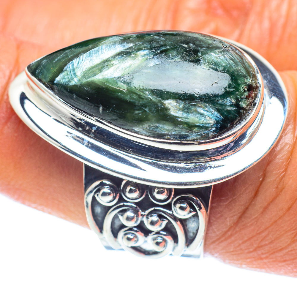 Seraphinite Rings handcrafted by Anasilvercos - RING59168