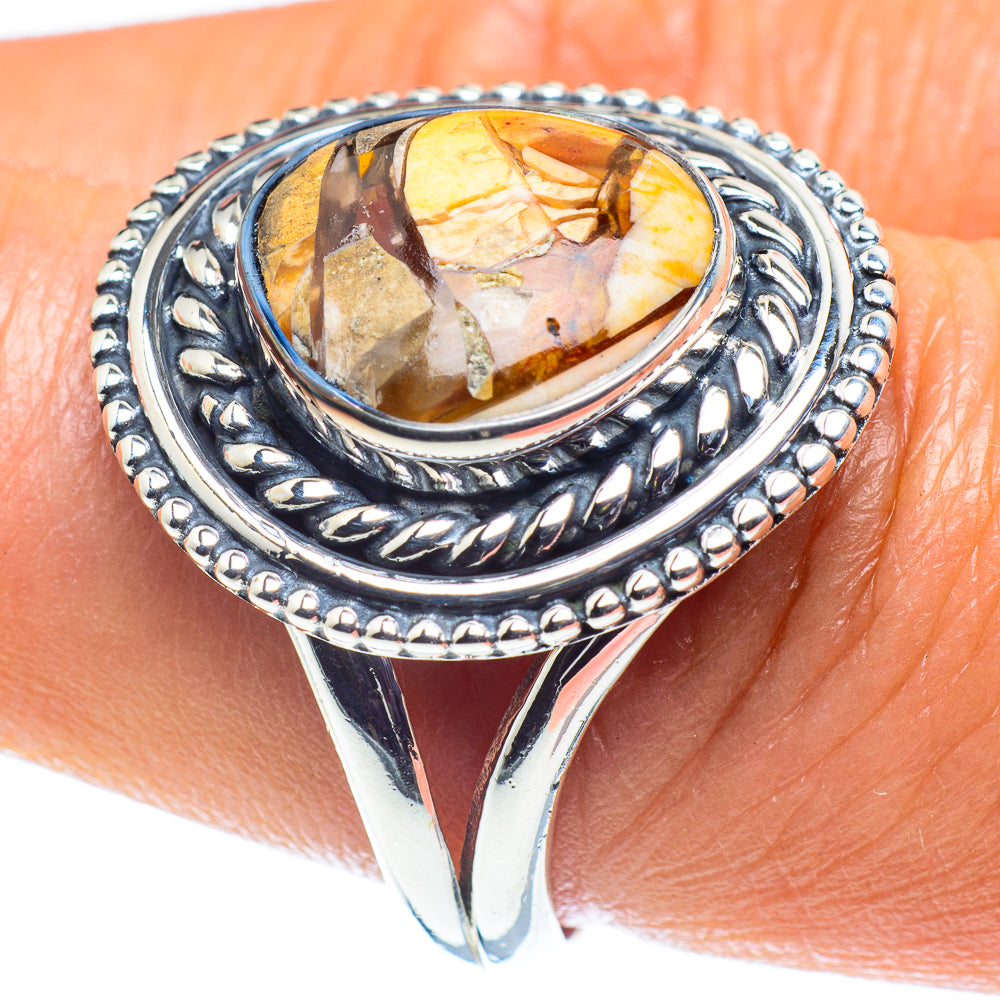Brecciated Mookaite Rings handcrafted by Anasilvercos - RING59202
