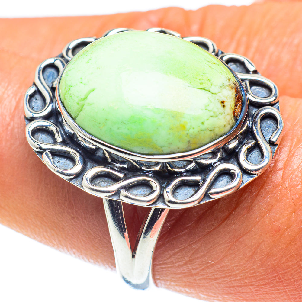 Lemon Chrysoprase Rings handcrafted by Anasilvercos - RING59231