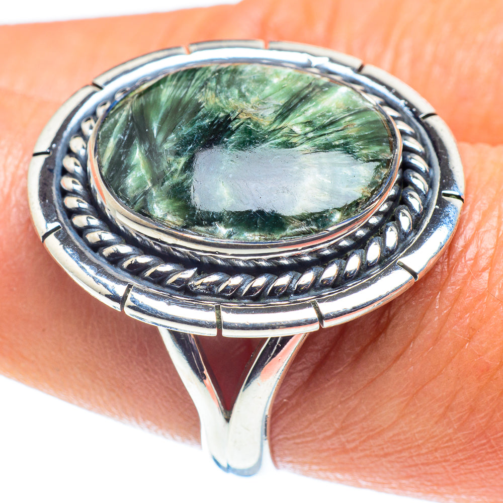 Seraphinite Rings handcrafted by Anasilvercos - RING59239