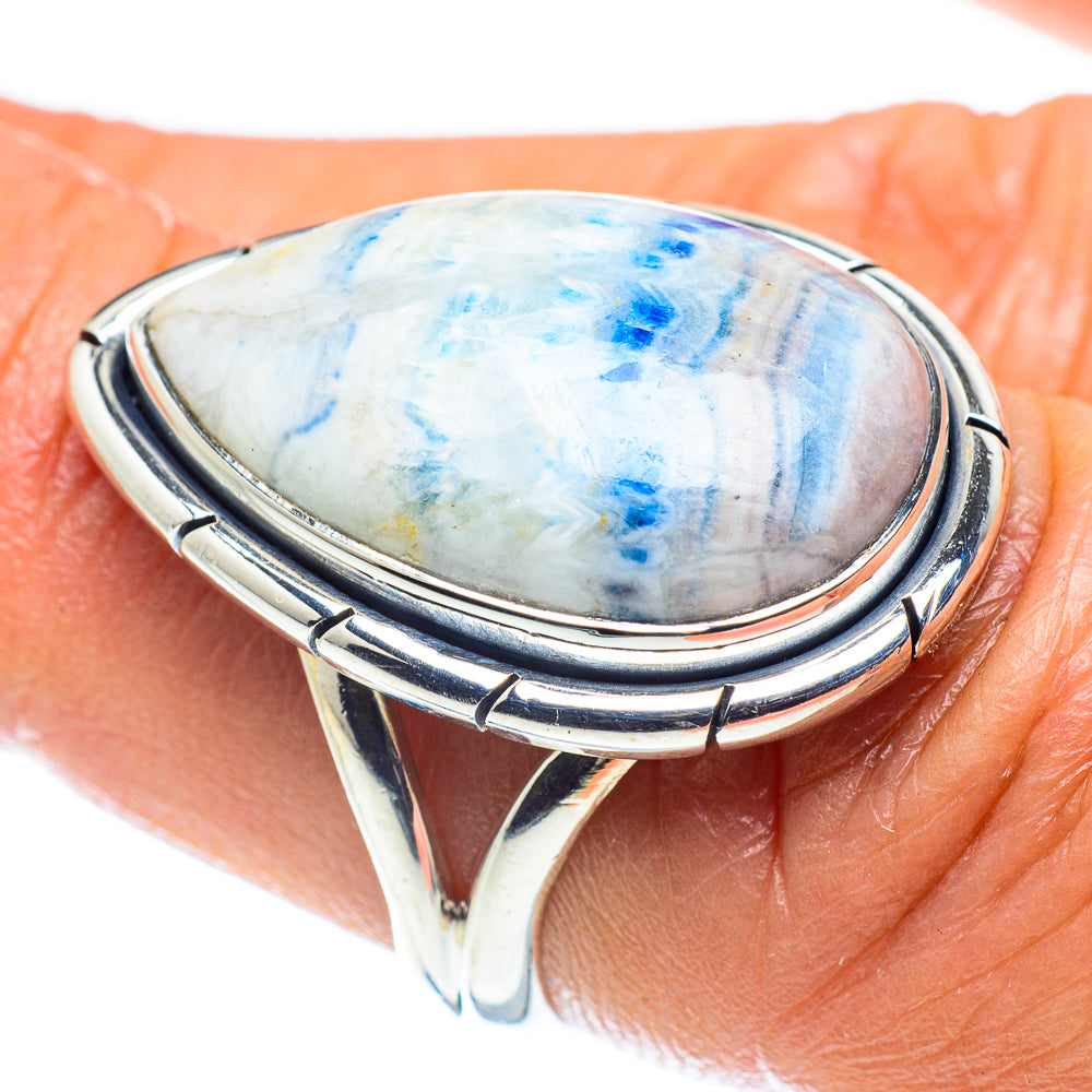 Blue Scheelite Rings handcrafted by Anasilvercos - RING59247