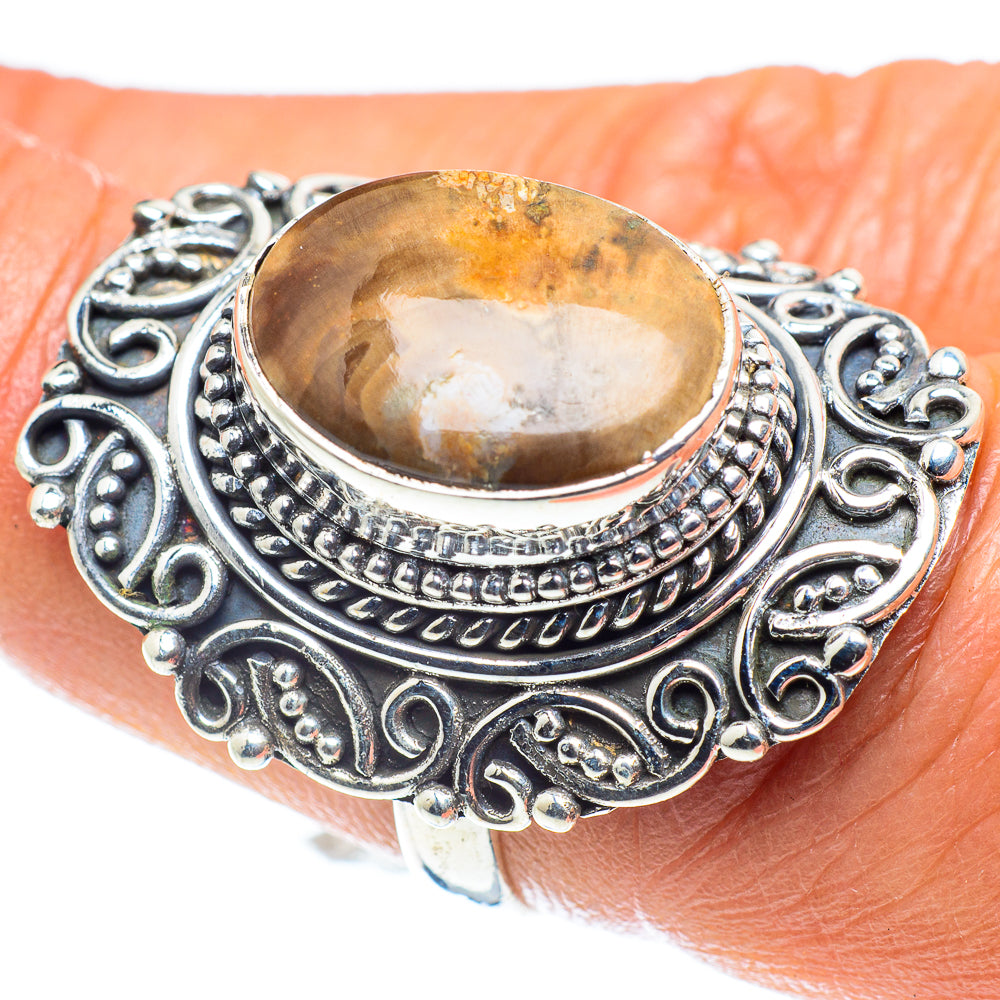 Petrified Wood Rings handcrafted by Anasilvercos - RING59256