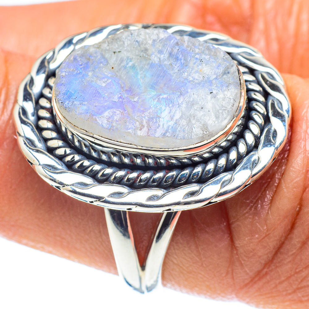 Rainbow Moonstone Rings handcrafted by Anasilvercos - RING59270