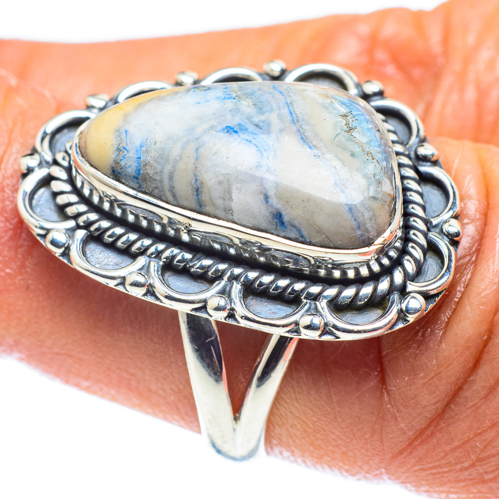 Blue Scheelite Rings handcrafted by Anasilvercos - RING59272