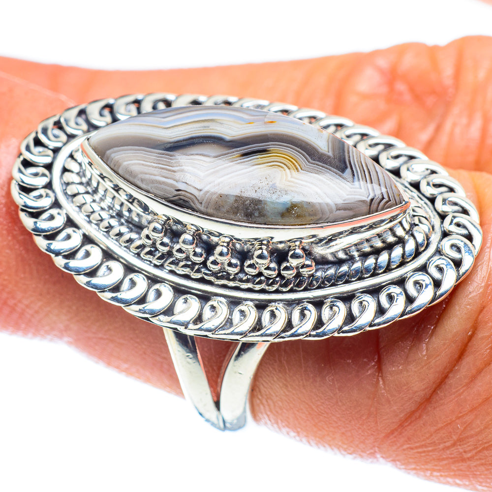 Laguna Lace Agate Rings handcrafted by Anasilvercos - RING59283