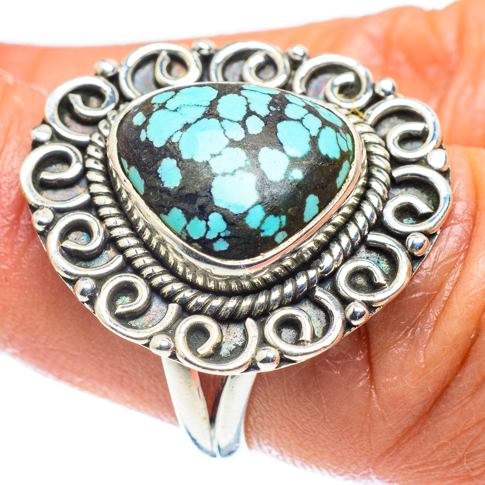 Tibetan Turquoise Rings handcrafted by Anasilvercos - RING59289