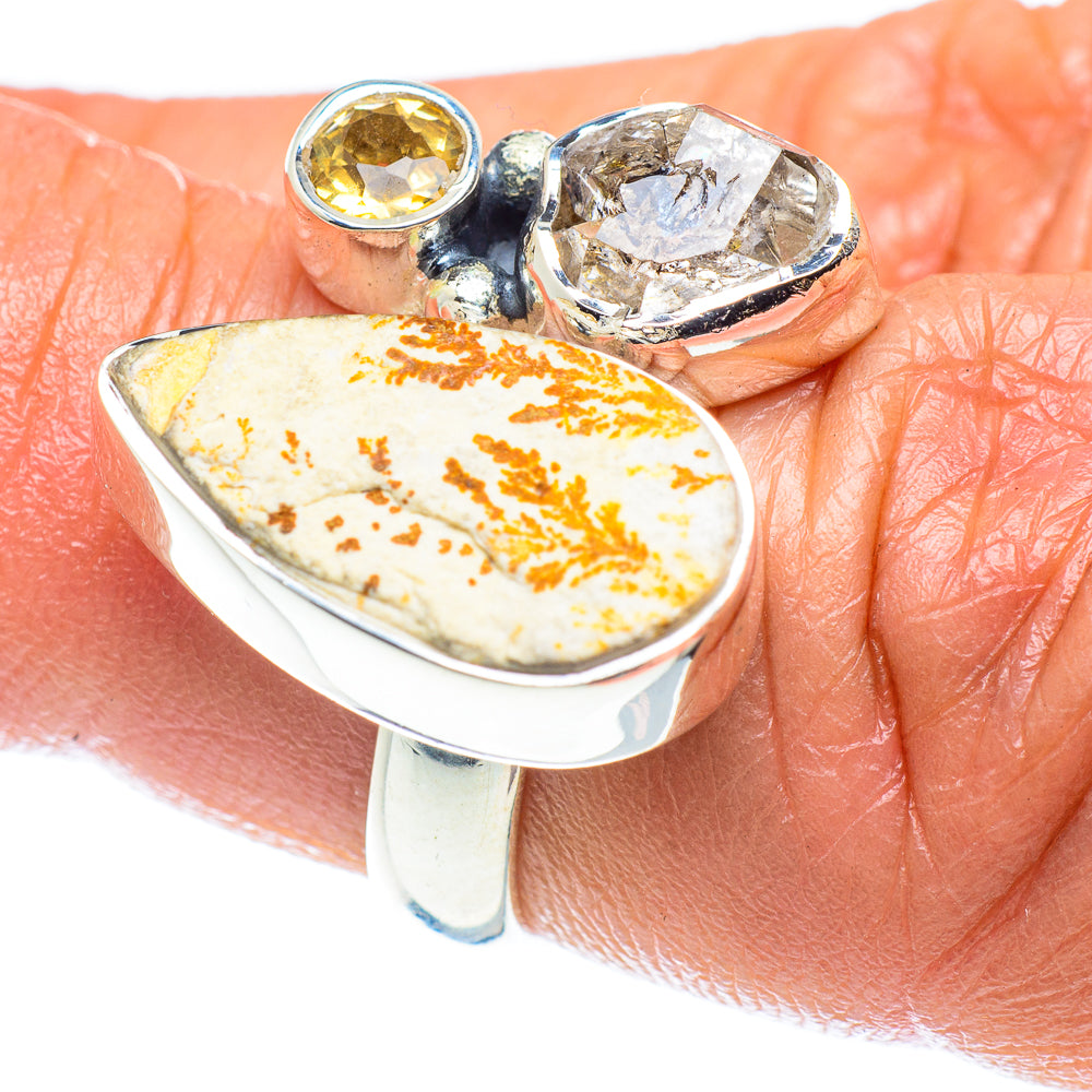Germany Psilomelane Dendrite Rings handcrafted by Anasilvercos - RING59313
