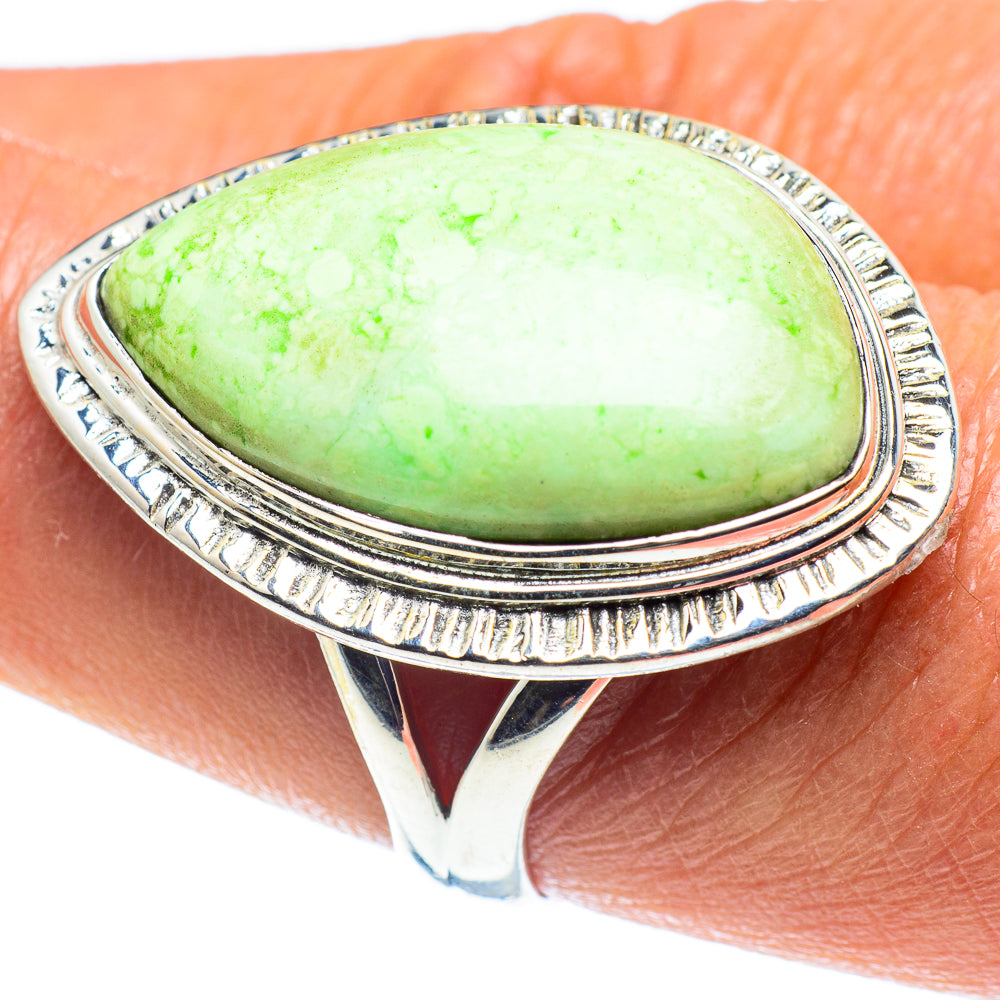 Lemon Chrysoprase Rings handcrafted by Anasilvercos - RING59332