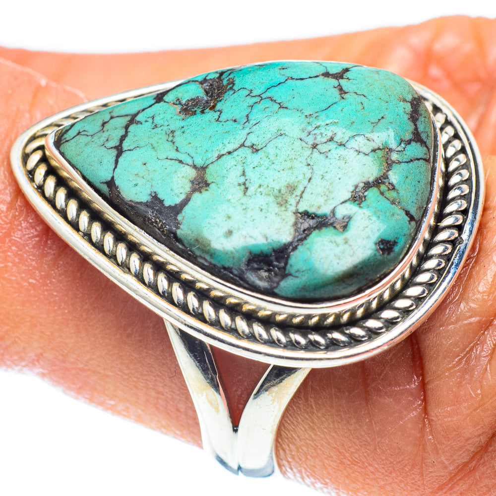 Tibetan Turquoise Rings handcrafted by Anasilvercos - RING59353
