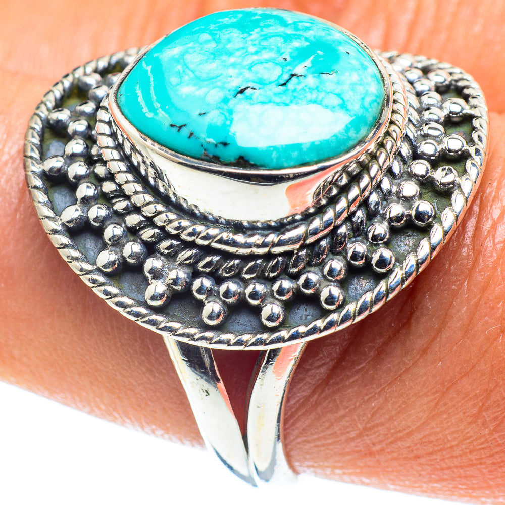 Tibetan Turquoise Rings handcrafted by Anasilvercos - RING59378