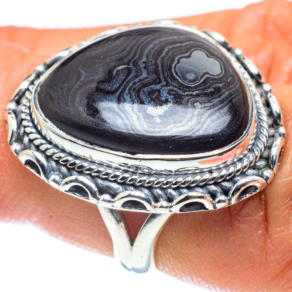 Psilomelane Dendrite Rings handcrafted by Anasilvercos - RING59392