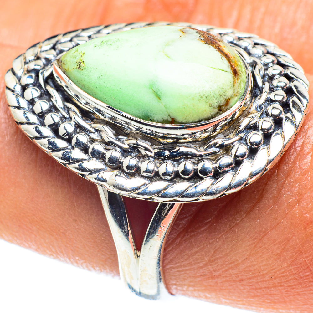Lemon Chrysoprase Rings handcrafted by Anasilvercos - RING59413