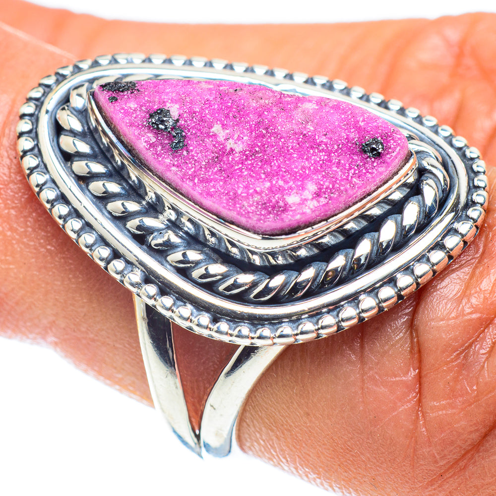 Cobalto Calcite Druzy Rings handcrafted by Anasilvercos - RING59416