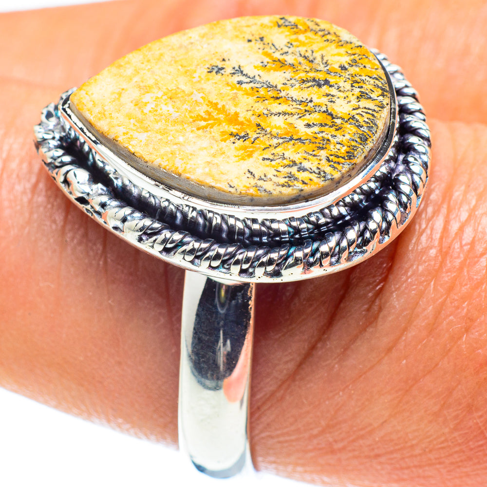 Germany Psilomelane Dendrite Rings handcrafted by Anasilvercos - RING59425