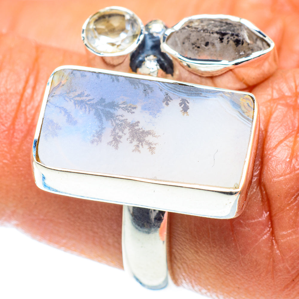 Scenic Dendritic Agate Rings handcrafted by Anasilvercos - RING59428