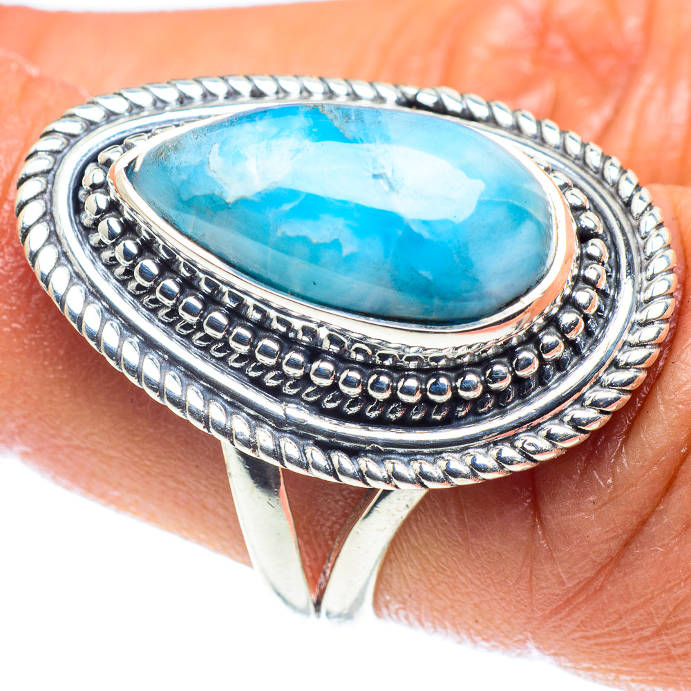 Larimar Rings handcrafted by Anasilvercos - RING59457