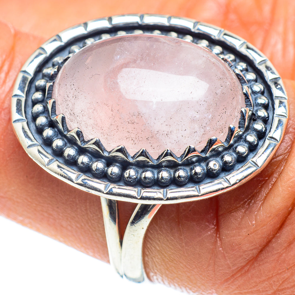 Rose Quartz Rings handcrafted by Anasilvercos - RING59507