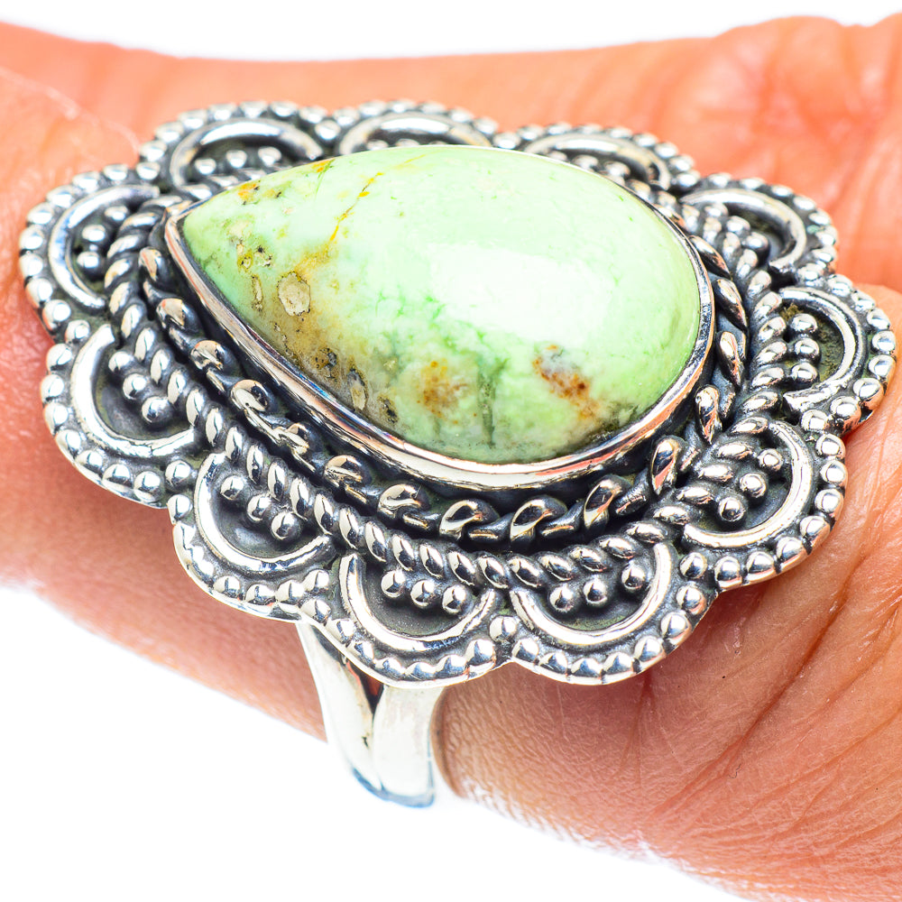 Lemon Chrysoprase Rings handcrafted by Anasilvercos - RING59521