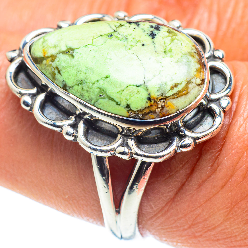 Lemon Chrysoprase Rings handcrafted by Anasilvercos - RING59541