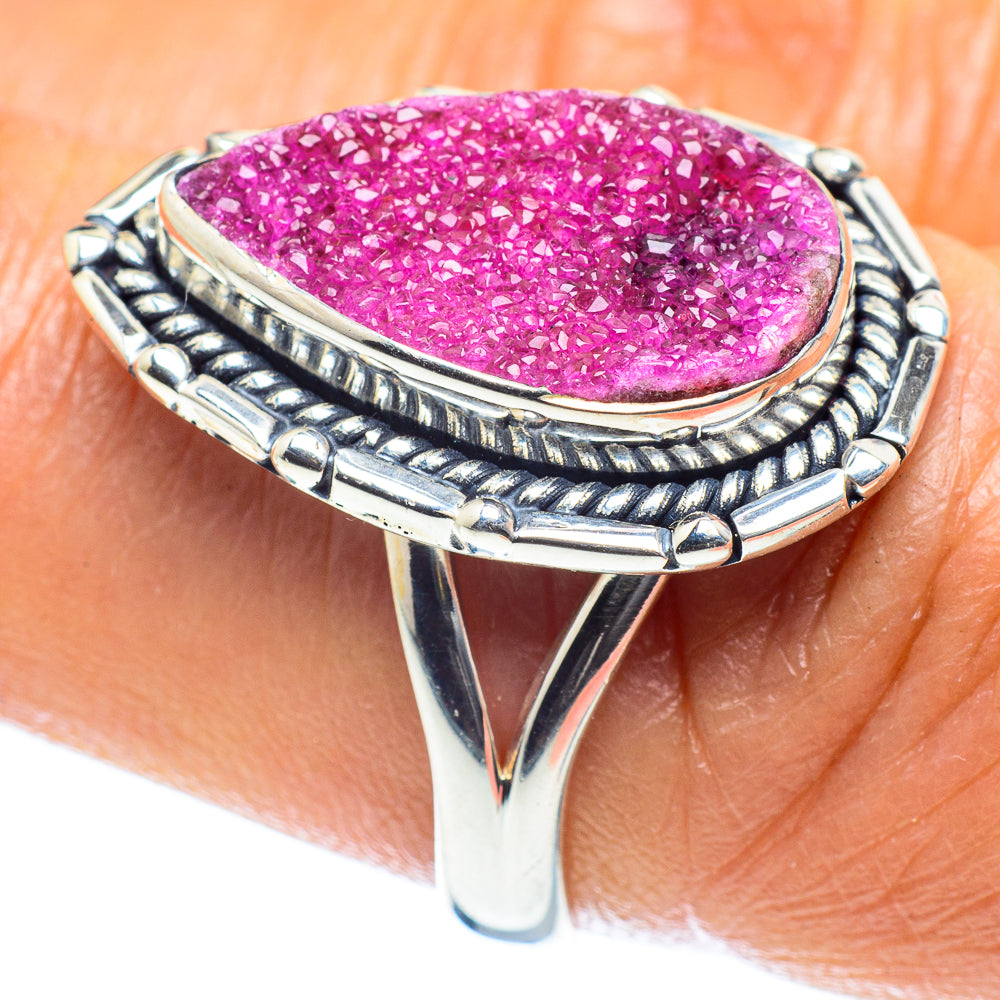 Cobalto Calcite Druzy Rings handcrafted by Anasilvercos - RING59566