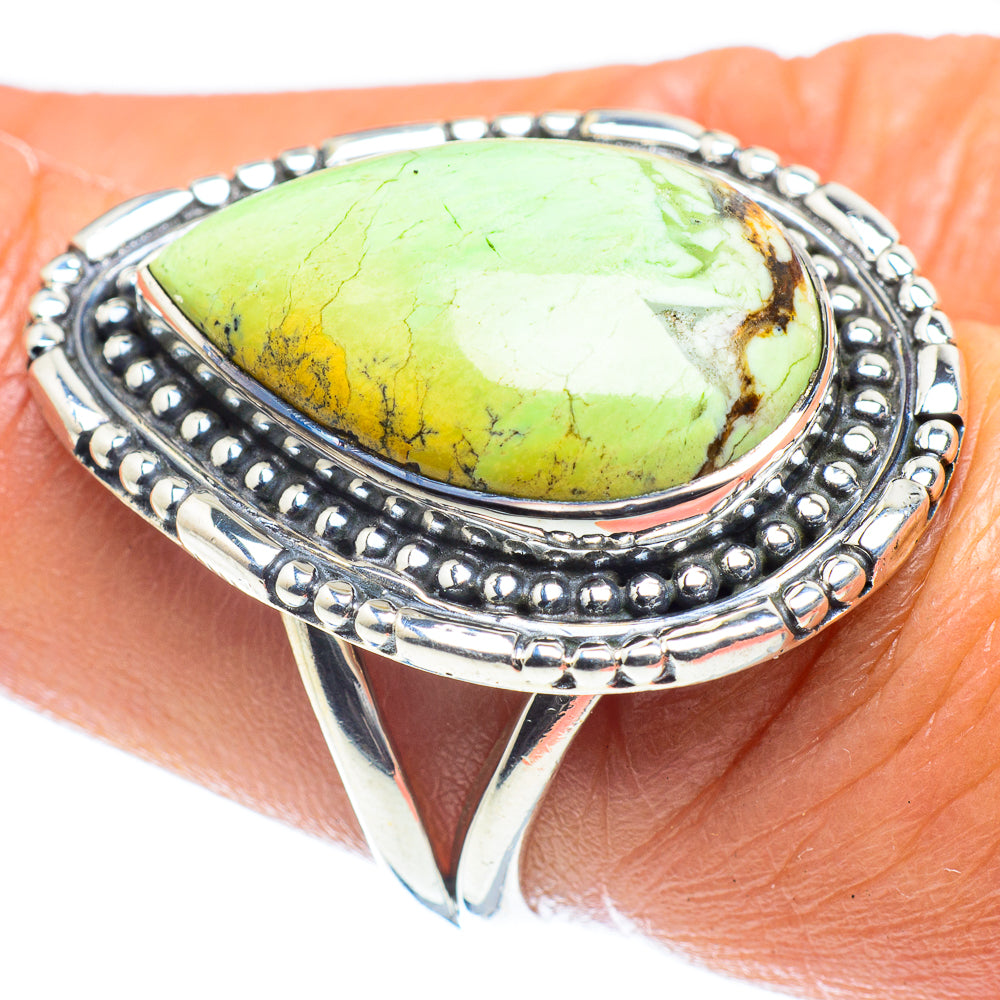 Lemon Chrysoprase Rings handcrafted by Anasilvercos - RING59616