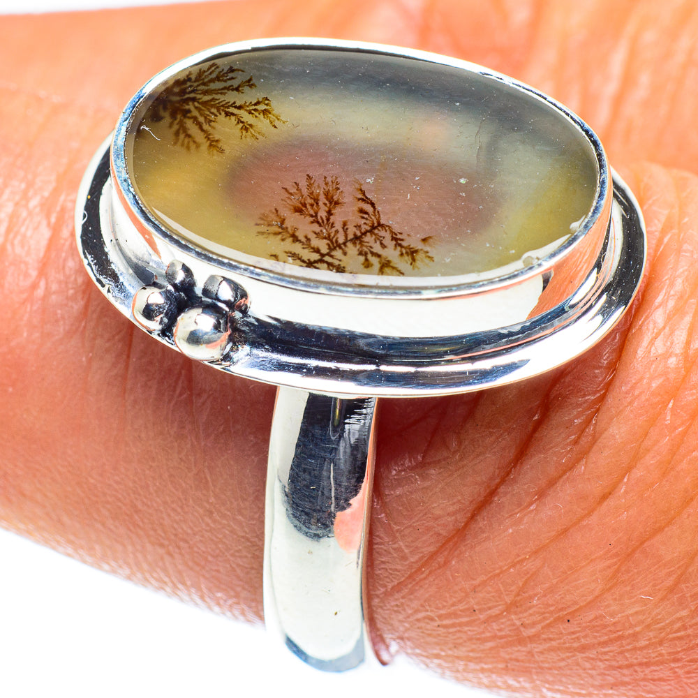 Scenic Dendritic Agate Rings handcrafted by Anasilvercos - RING59617