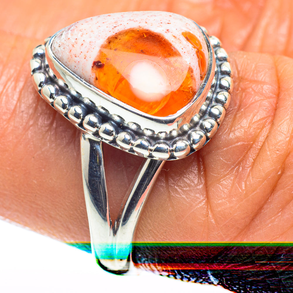 Mexican Fire Opal Rings handcrafted by Anasilvercos - RING59618