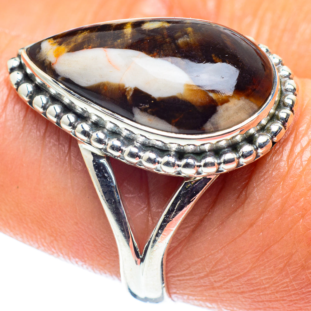 Peanut Wood Jasper Rings handcrafted by Anasilvercos - RING59632