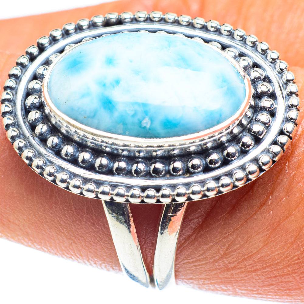 Larimar Rings handcrafted by Anasilvercos - RING59660