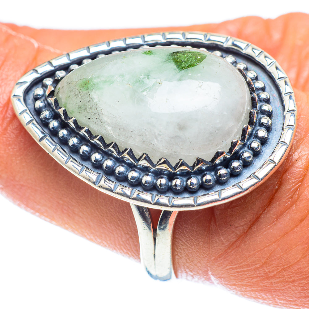 Green Tourmaline In Quartz Rings handcrafted by Anasilvercos - RING59675