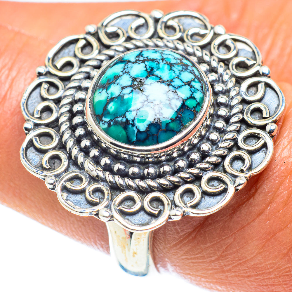 Tibetan Turquoise Rings handcrafted by Anasilvercos - RING59699