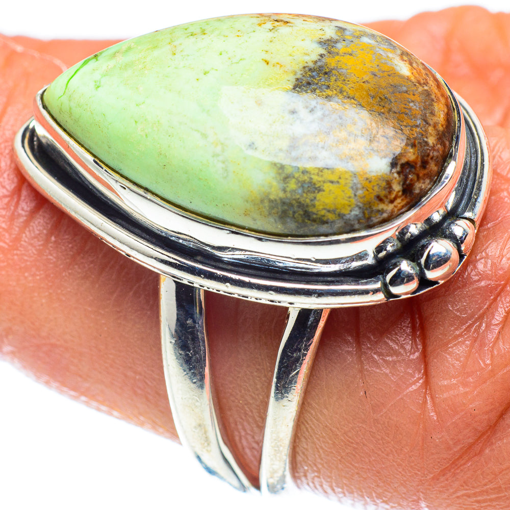 Lemon Chrysoprase Rings handcrafted by Anasilvercos - RING59720
