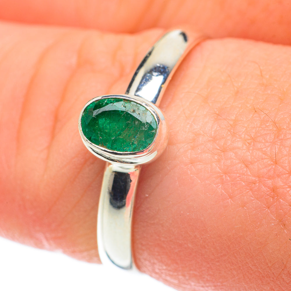 Zambian Emerald Rings handcrafted by Anasilvercos - RING59736