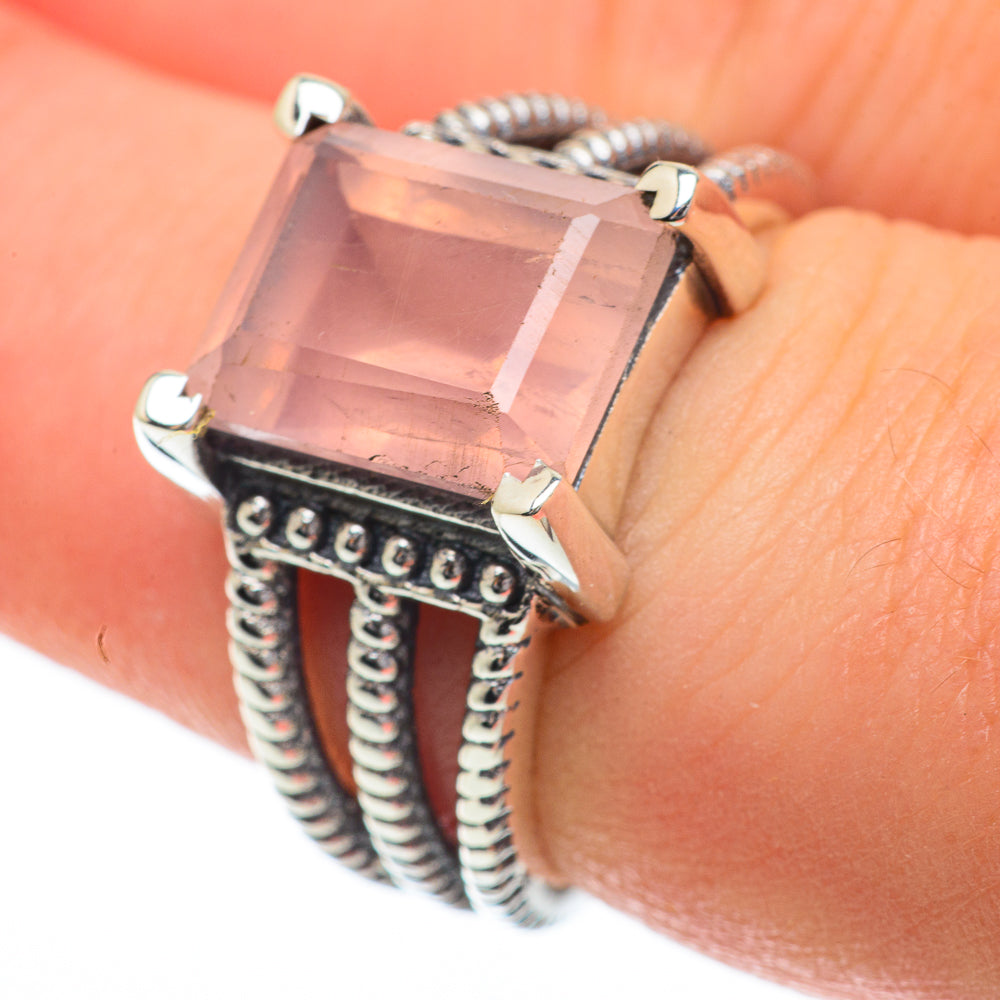 Rose Quartz Rings handcrafted by Anasilvercos - RING59746