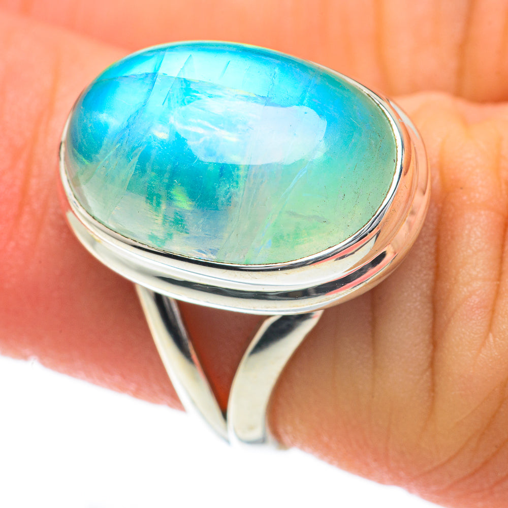 Green Moonstone Rings handcrafted by Anasilvercos - RING59770