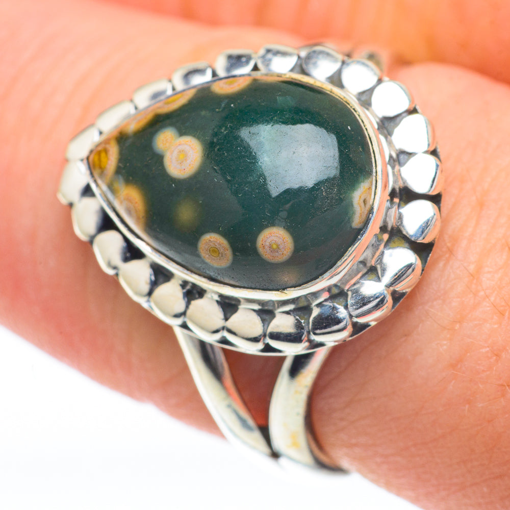 Ocean Jasper Rings handcrafted by Anasilvercos - RING59877