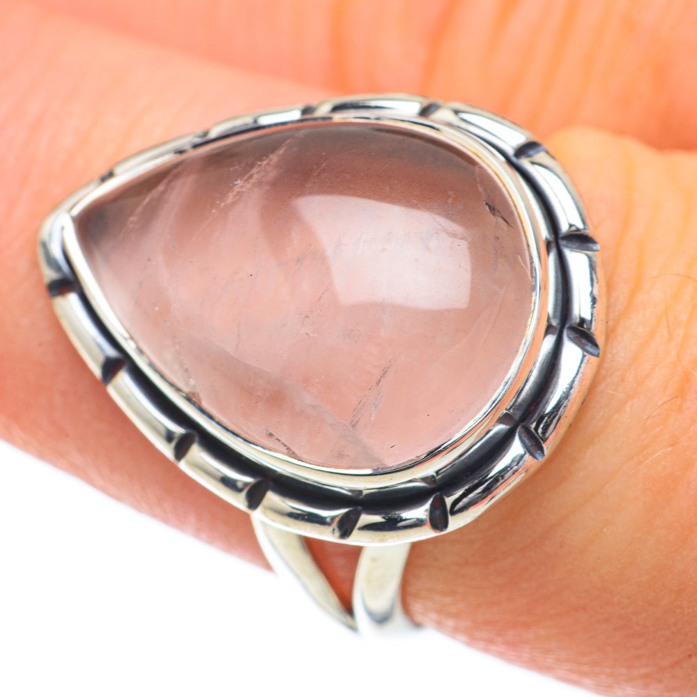 Rose Quartz Rings handcrafted by Anasilvercos - RING59887