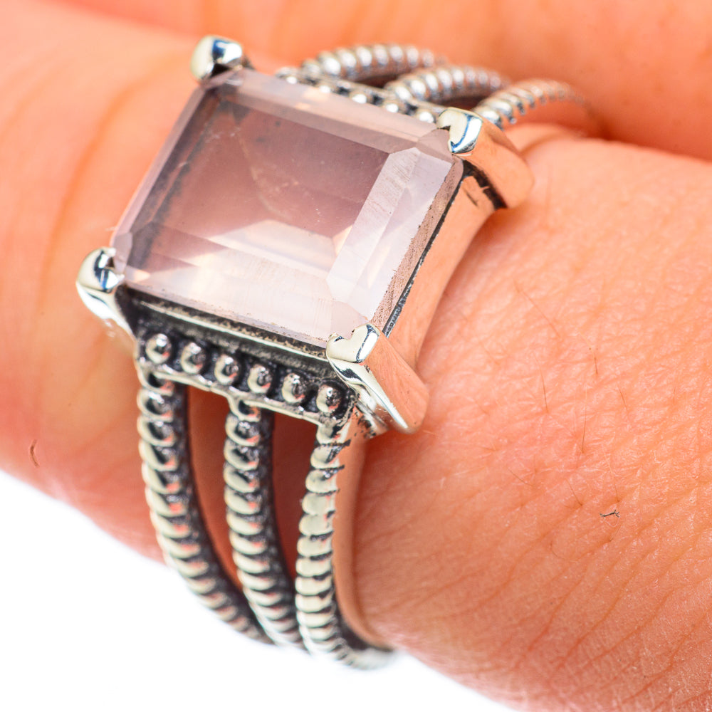 Rose Quartz Rings handcrafted by Anasilvercos - RING59888